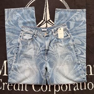 Women’s Forever 21 90s Fit Wide Leg Swirl Jeans